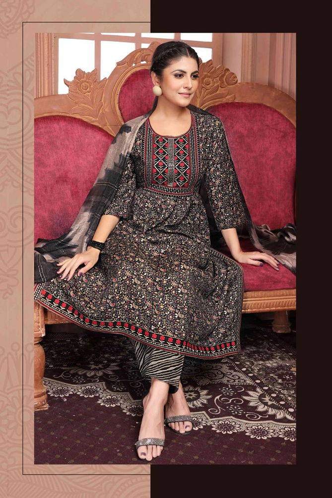 Kashida Devika Vol 1 Capsule Foil Printed Kurti With Bottom Dupatta Wholesalers In Delhi
